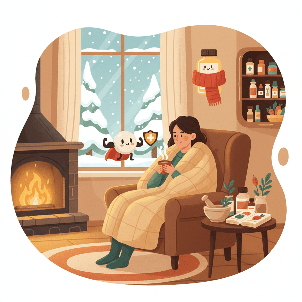 꽁꽁! 추운 겨울, 감기 물리치고 면역력 꽉 잡는 비법! (약국 활용 꿀팁 포함)